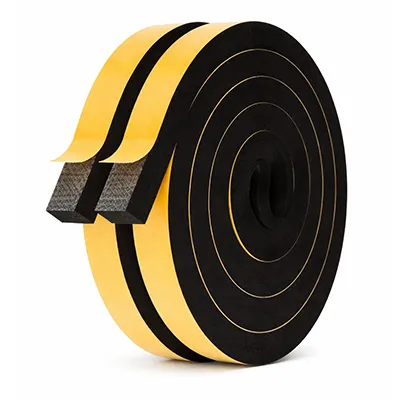 Canco Black Neoprene Foam Tape With Threaded Adhesive