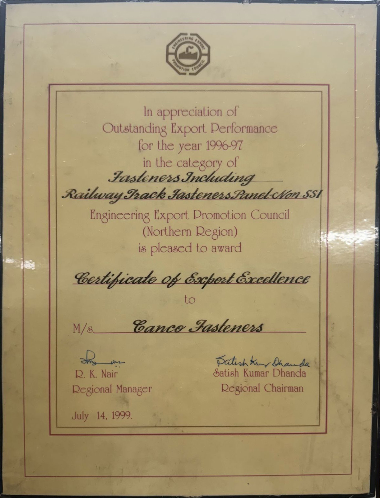 Export excellence recognition