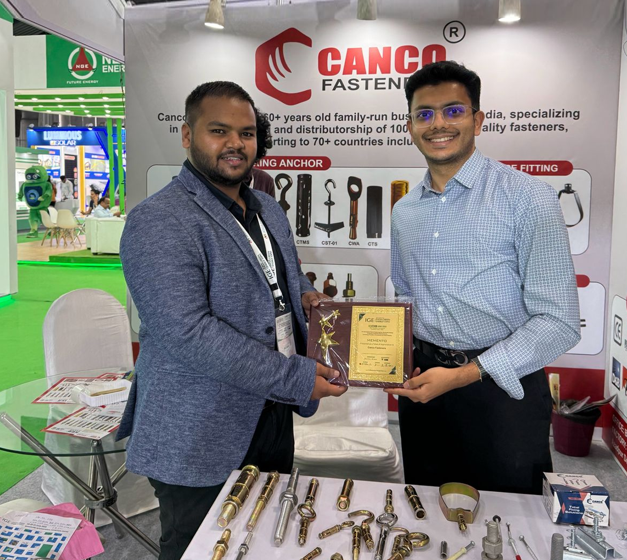 Canco Fasteners recognised at the Renewable Energy Expo, Bangalore - 2025